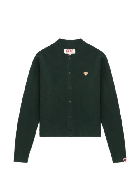 A BATHING APE® heart-motif buttoned cardigan Green 00CKNL702315L