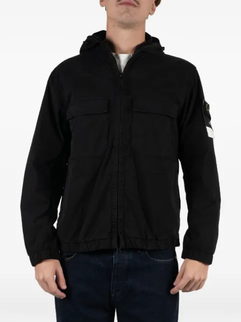 Stone Island 4100077 stretch organic cotton twill jacket Black L1S154100077S0A10