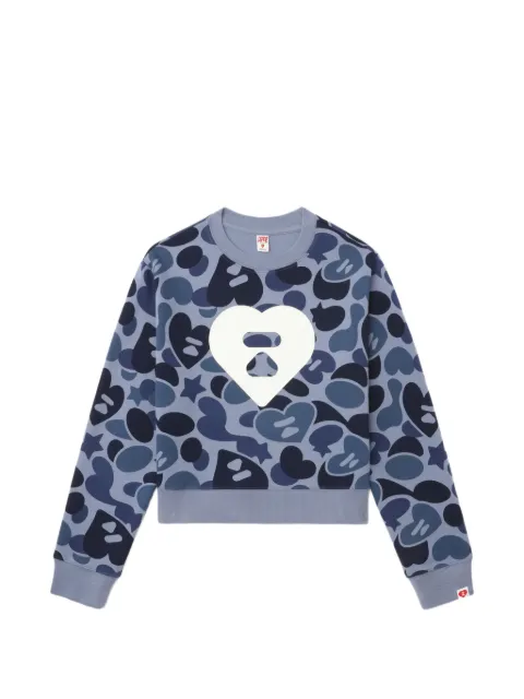 A BATHING APE® Camo Monogram Big Heart sweatshirt Blue 00CSWL702318L