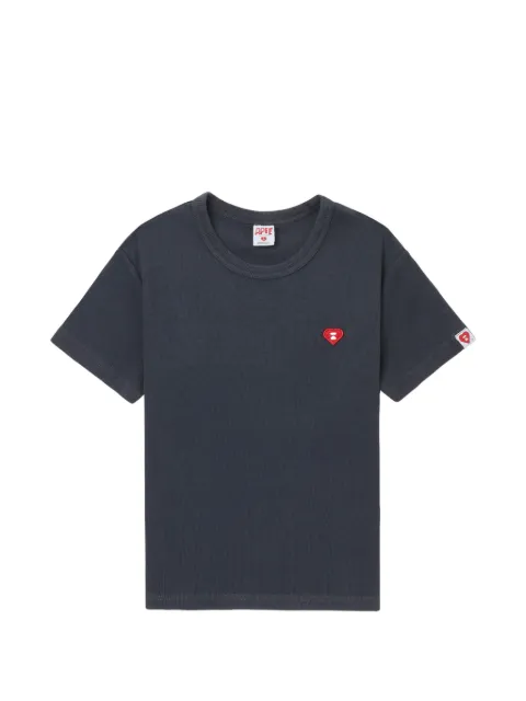 A BATHING APE® ribbed heart appliqué T-shirt Blue 00CCSL702303L