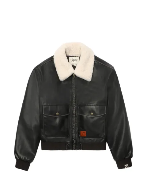 A BATHING APE® pocket shearling-collar jacket Black 00CHJL702306L