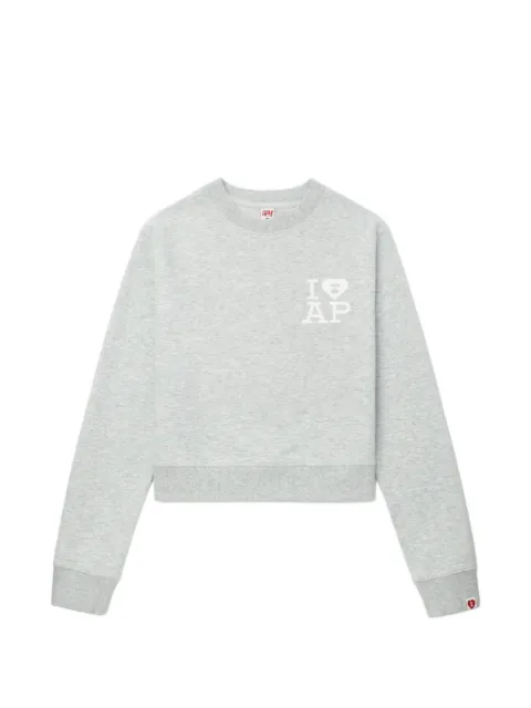 A BATHING APE® heart graphic sweater Grey 00CSWL702315L
