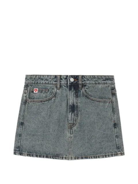 A BATHING APE® heart-motif denim mini skirt Blue 00CDKL702301L