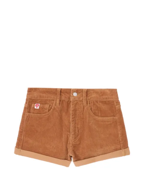A BATHING APE® corduroy logo patch shorts Brown 00CSPL702301L