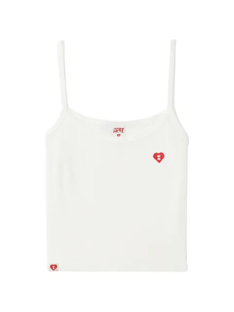 A BATHING APE® heart ribbed tank top White 00CVTL702301L