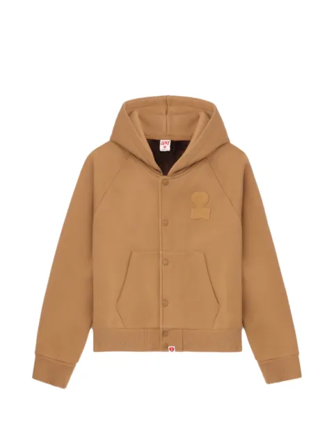 A BATHING APE® appliqué button hooded sweater Brown 00CZPL702305L