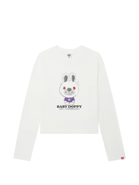 A BATHING APE® graphic long-sleeve top White 00CLTL702303L