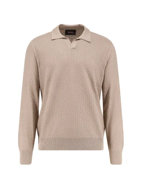 BOSS textured polo shirt Neutrals 50555201