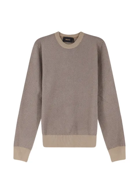 BOSS patterned knitted sweater Neutrals 50555212