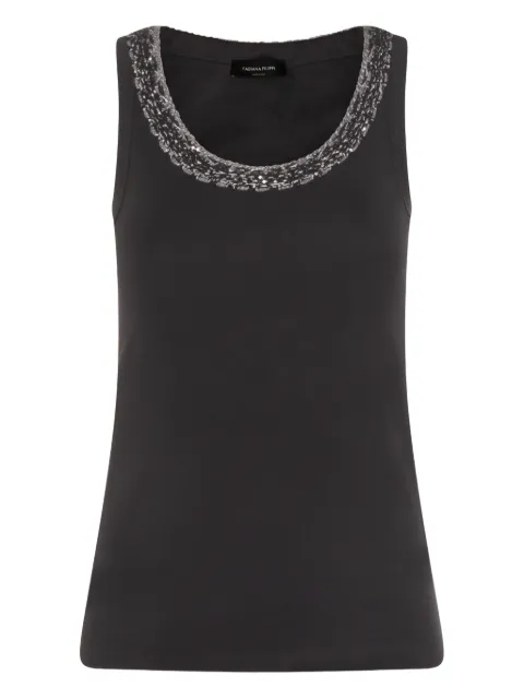 Fabiana Filippi sequin-collar tank top Grey JED266F602L9185146