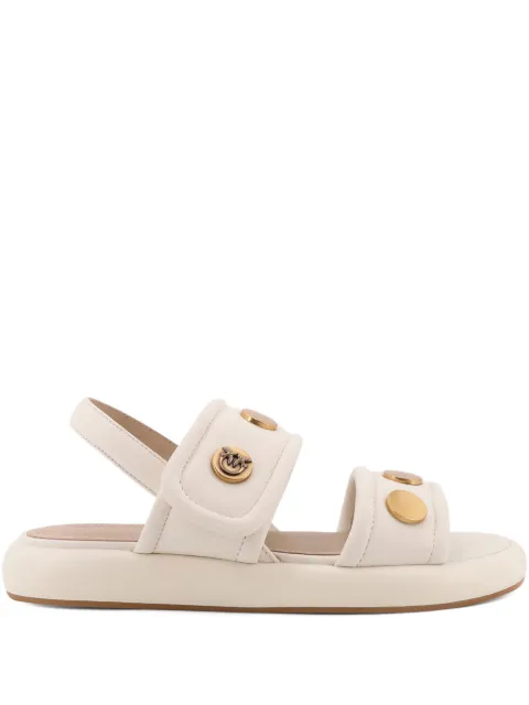 PINKO padded nappa leather sandals with metallic details Neutrals SD0521P003