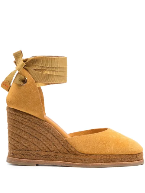 Castañer ribbon wedge espadrilles Yellow 026176