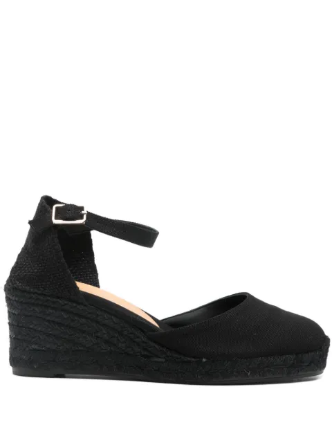 Castañer ankle strap wedge espadrilles Black 25129