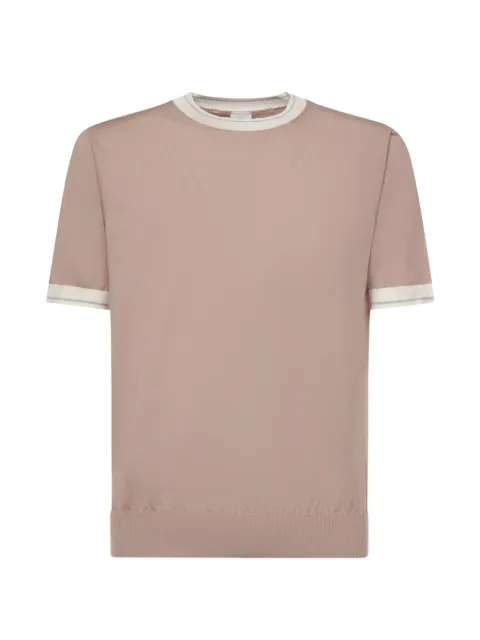 Eleventy contrast-trim T-shirt Neutrals M76MAGM19MAG0M013