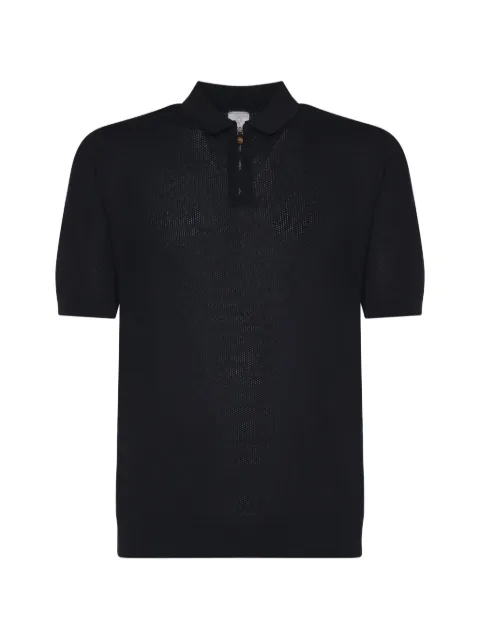 Eleventy zip-up short-sleeve polo shirt Blue M76MAGM90MAG0M00811