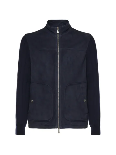 Eleventy panelled zip-fastening jacket Blue M75GBTM21PEL0M022