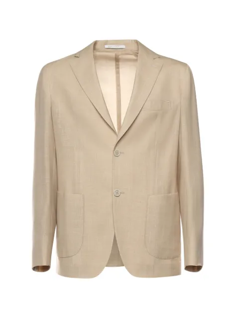 Eleventy single-breasted V-neck blazer Neutrals M75GIAC12TES0I045102
