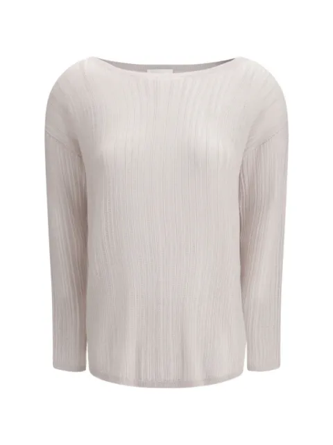 Allude boatneck ribbed knitwear Neutrals 26211121