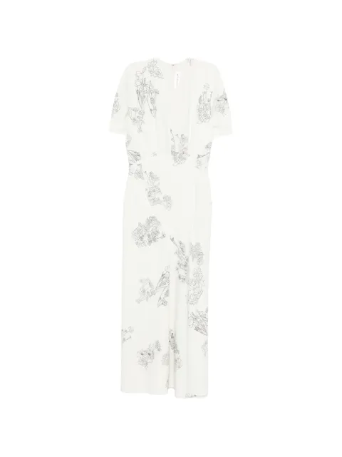 Victoria Beckham floral-print midi dress White 1126WDR007038B