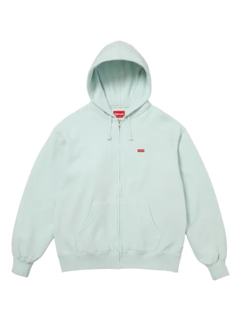 Supreme logo-patch zip-up hoodie Green SU26765