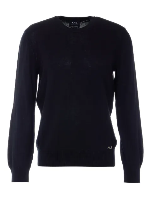 A.P.C. embroidered-logo crew-neck sweater Black COEZJH23455LZZ