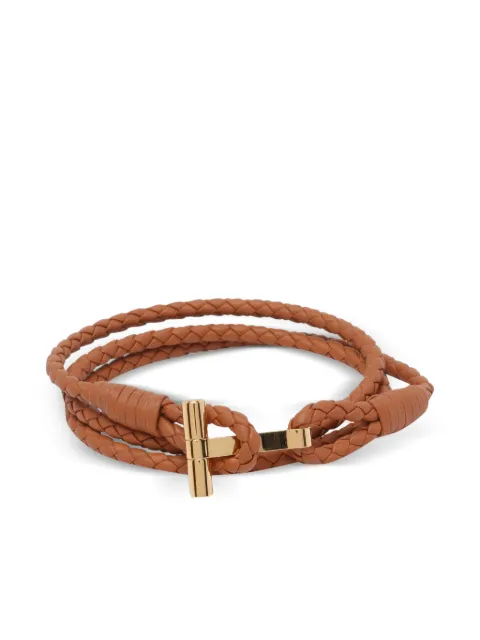 TOM FORD braided logo bracelet Brown JM005ICL002GEBN