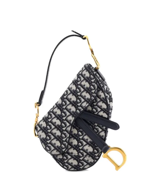 Christian Dior Pre-Owned Saddle Handbag Oblique Canvas Mini shoulder bag Blue IO0DWEOSX19MF2S7