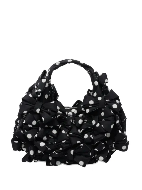 GANNI mini bow polka dot clutch bag Black B2070045