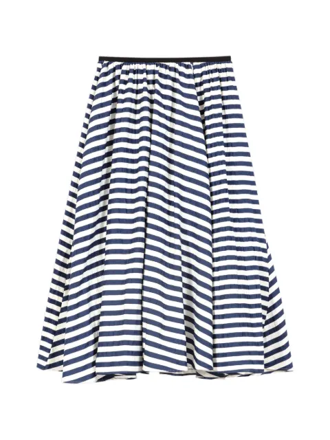 Maje linen-blend midi skirt Blue MFPJU01651