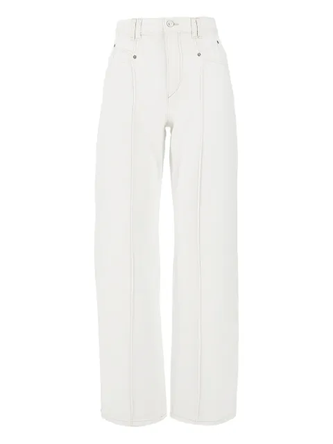 ISABEL MARANT Drolane logo-patch jeans White PA0686FAD1H02I