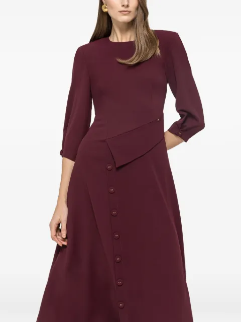 NISSA button-detail midi dress Red RZ16251