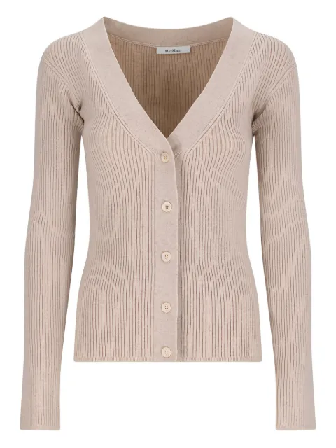 Max Mara V-neck ribbed cardigan Neutrals 2611361041600