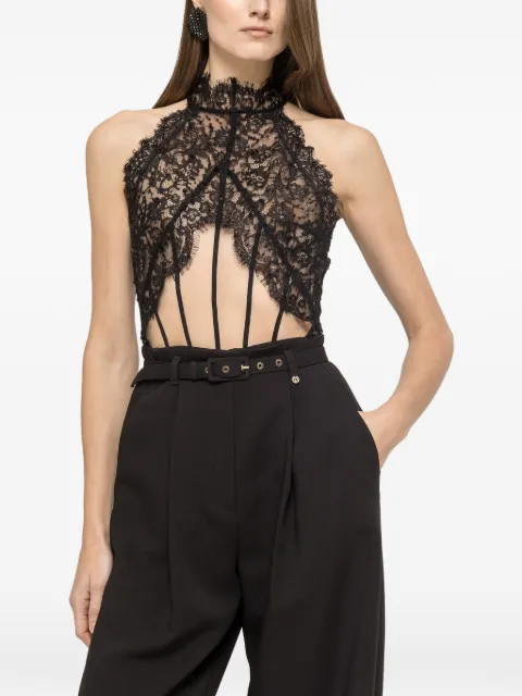 NISSA sequin lace bodysuit Black RBODYS16229BLACK
