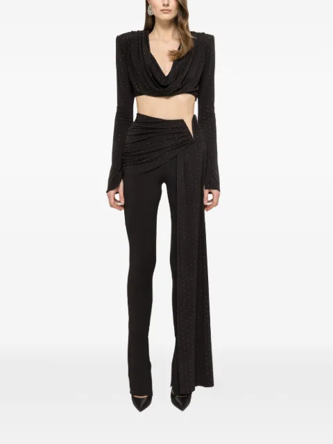 NISSA rhinestone-embellished trousers Black PS16660