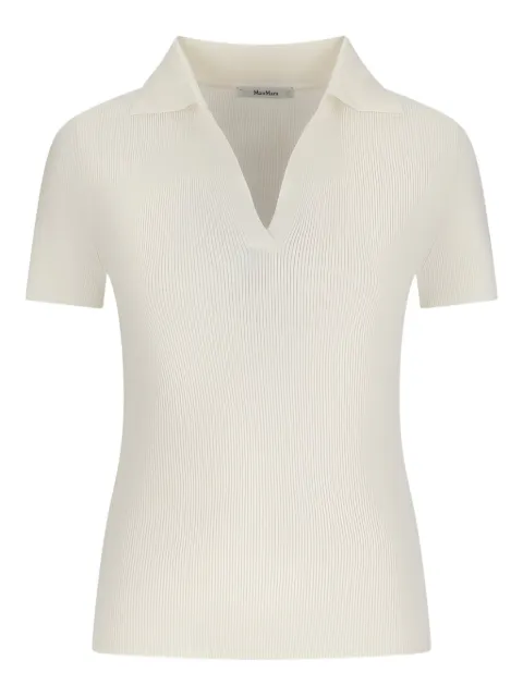 Max Mara V-neck ribbed top Neutrals 2611361171600