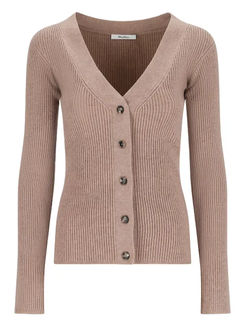 Max Mara ribbed V-neck cardigan Neutrals 2611361041600