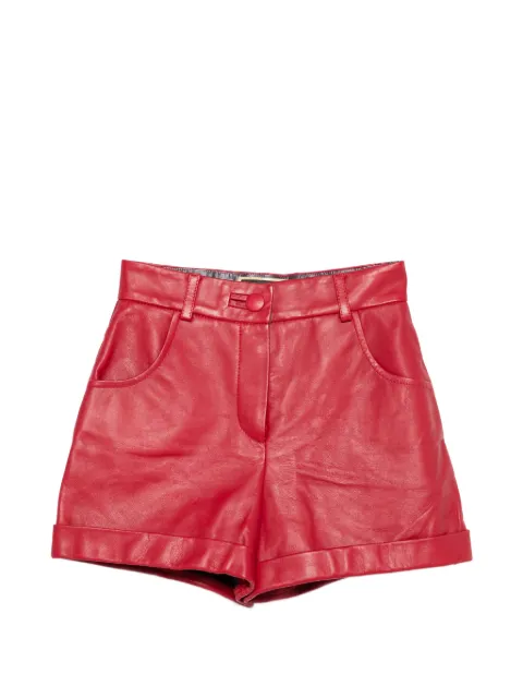 MITILIANE COUTURE button leather shorts Red 6010