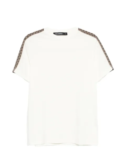 Karl Lagerfeld monogram-tape T-shirt White 755036561221
