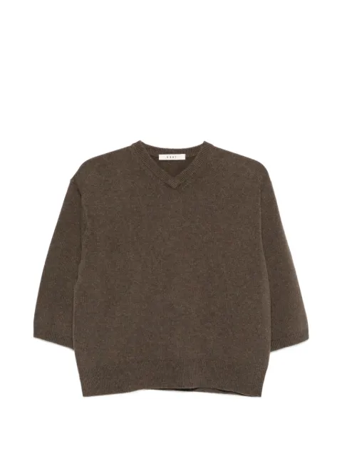 6397 V-neck short-sleeve sweater Brown NSW714