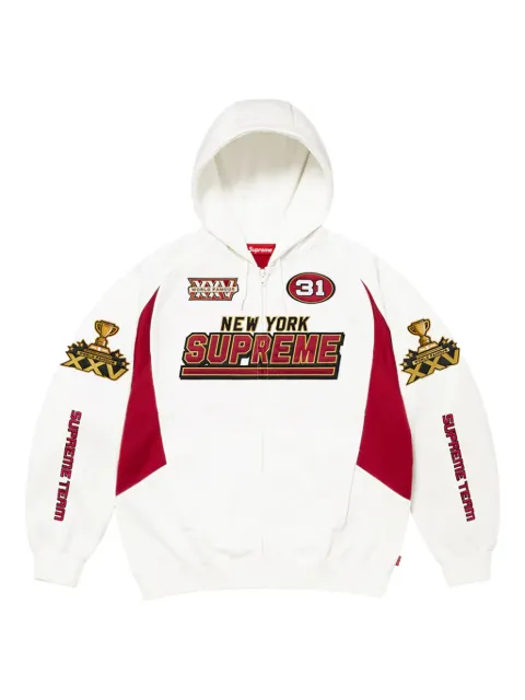 Supreme zip-up hoodie White SU26734