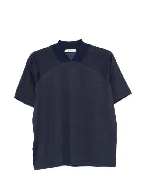 6397 panelled collar T-shirt Blue NT723
