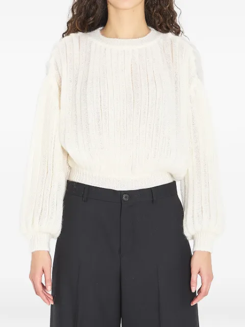 LOEWE balloon-sleeve sweater Neutrals S359Y14KI2