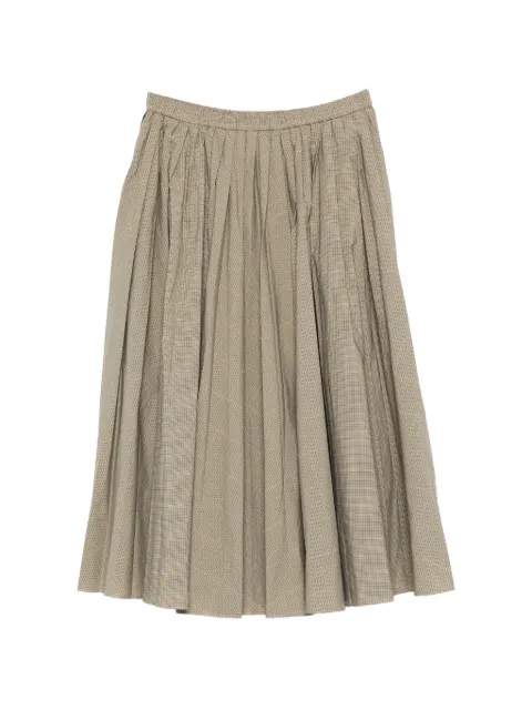 6397 plaid pleated midi skirt Neutrals NS136