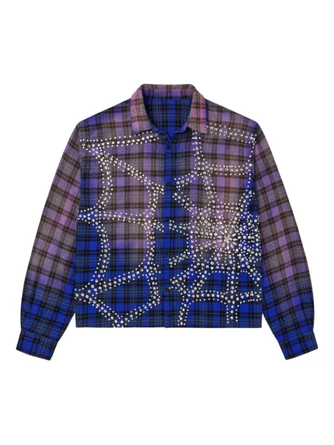 Vale Inferno flannel embellished shirt Blue MI5FR88G