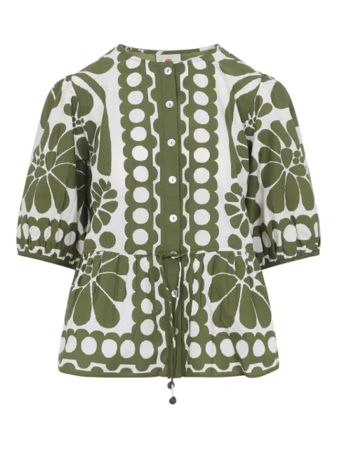 FARM Rio floral print buttoned top White 344603
