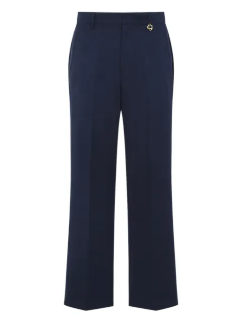 Casablanca monogram-pattern charm-detail trousers Blue MSP26TR37902