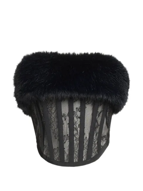 Elie Saab strapless lace-fabric corset Black TO252NF25LAF02