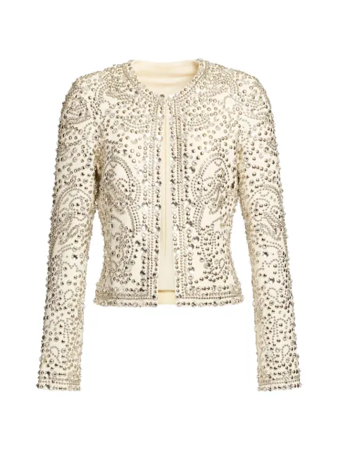 Elie Saab bead-embellishment jacket Neutrals J0180NF25BEC07