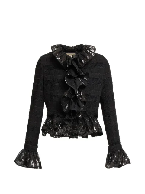 Elie Saab sequin-embellishment jacket Black J0165NF25PAM01