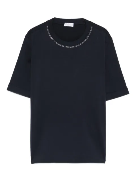 Brunello Cucinelli embellished round-neck T-shirt Black M0T81BZ100C4224